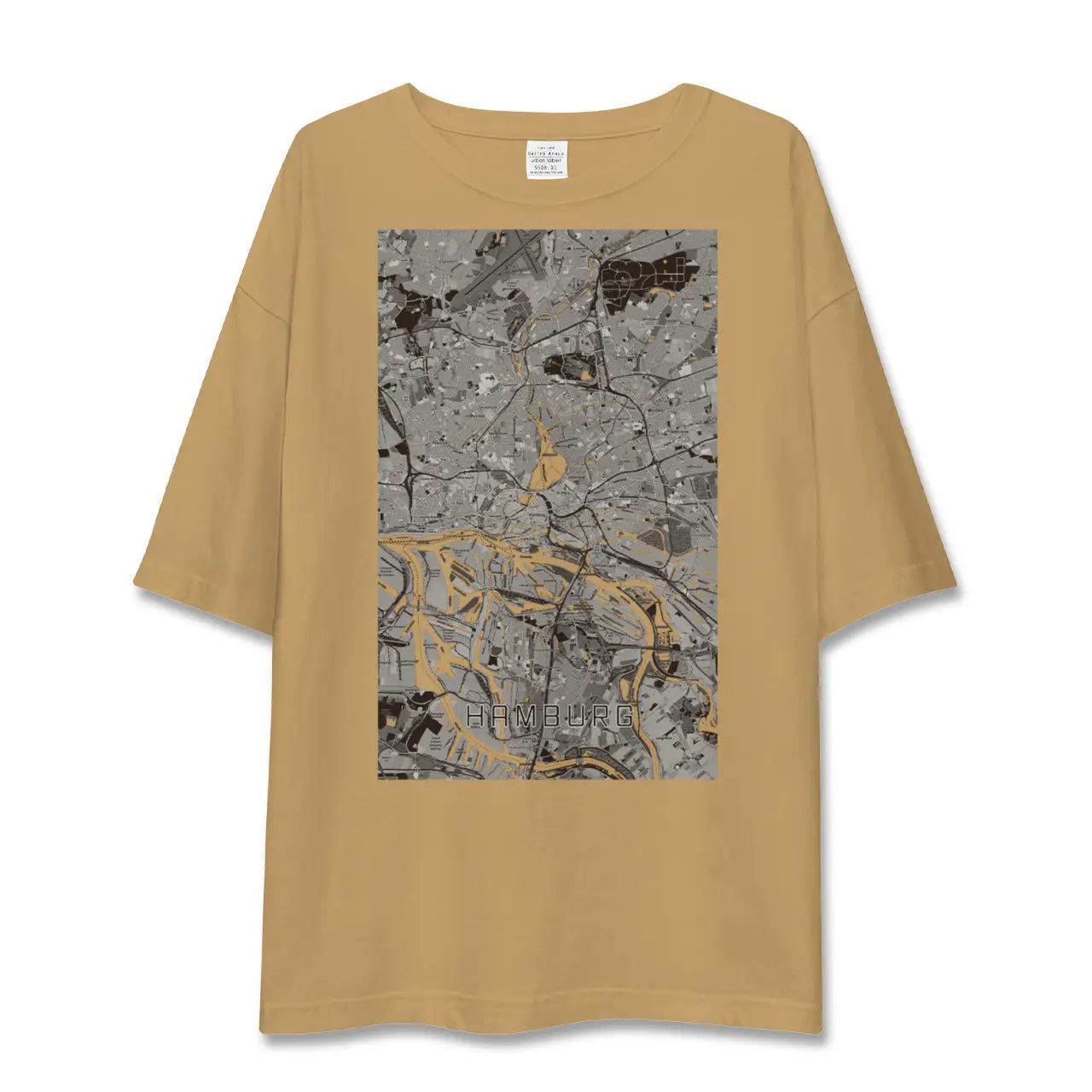 【ハンブルク(ドイツ)】地図柄ビッグシルエットTシャツ
