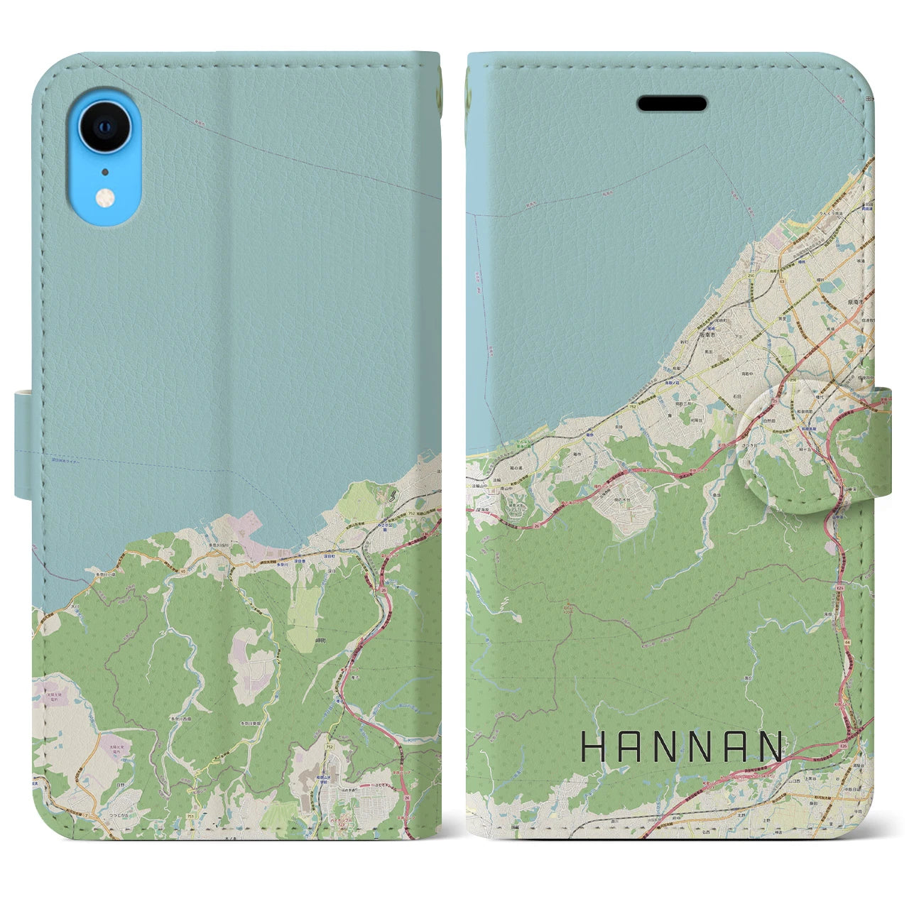 【阪南(大阪府)】地図柄iPhoneケース(手帳タイプ)ナチュラル・iPhone XR 用