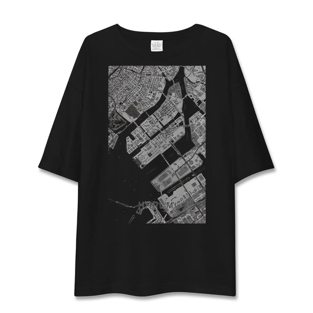 【晴海(東京都)】地図柄ビッグシルエットTシャツ