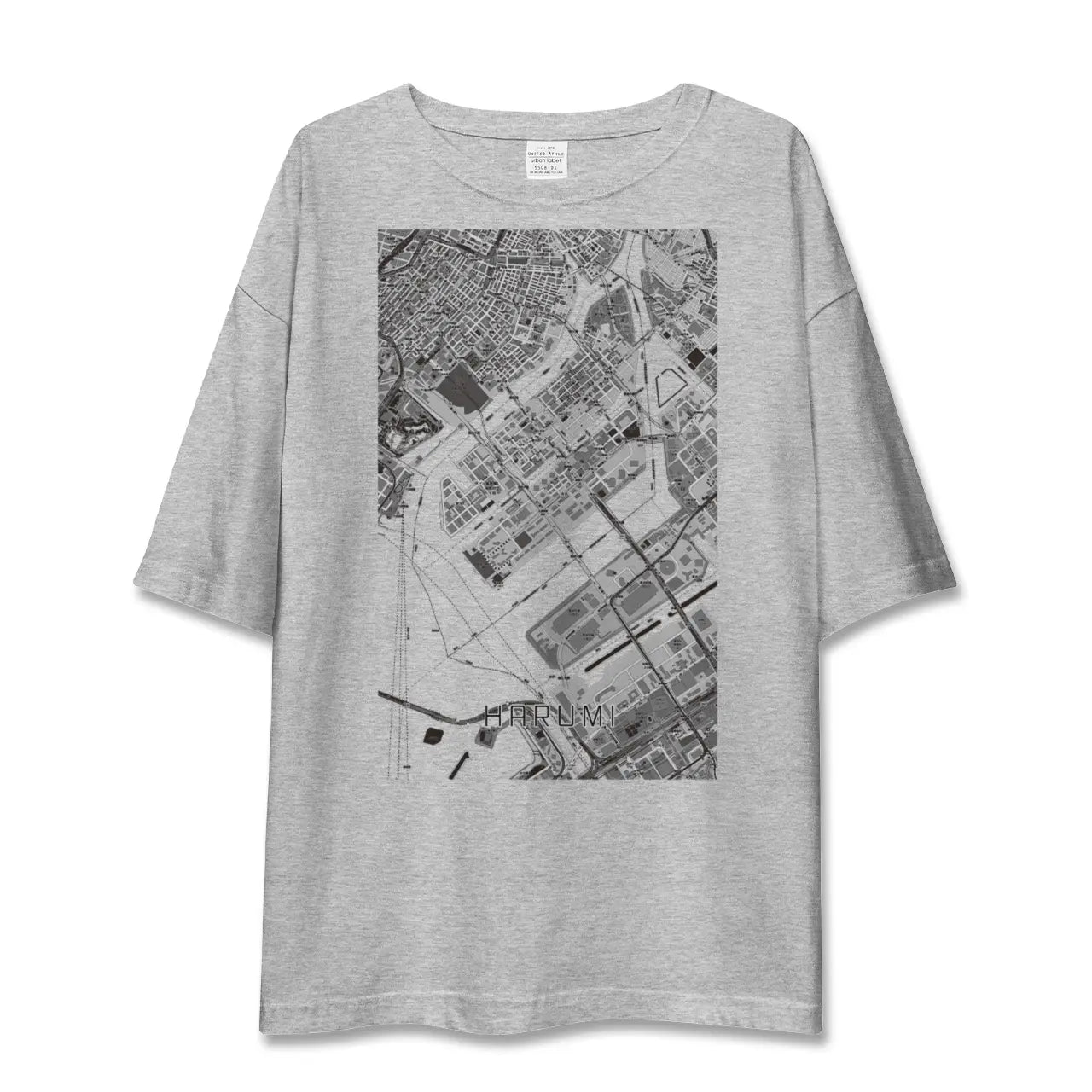 【晴海(東京都)】地図柄ビッグシルエットTシャツ