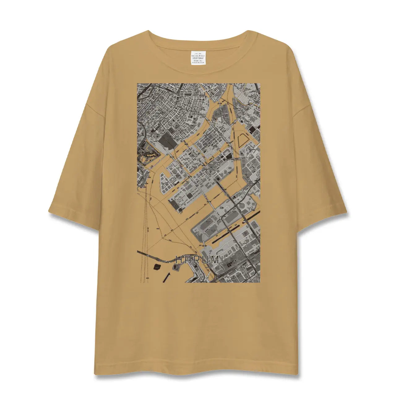 【晴海(東京都)】地図柄ビッグシルエットTシャツ