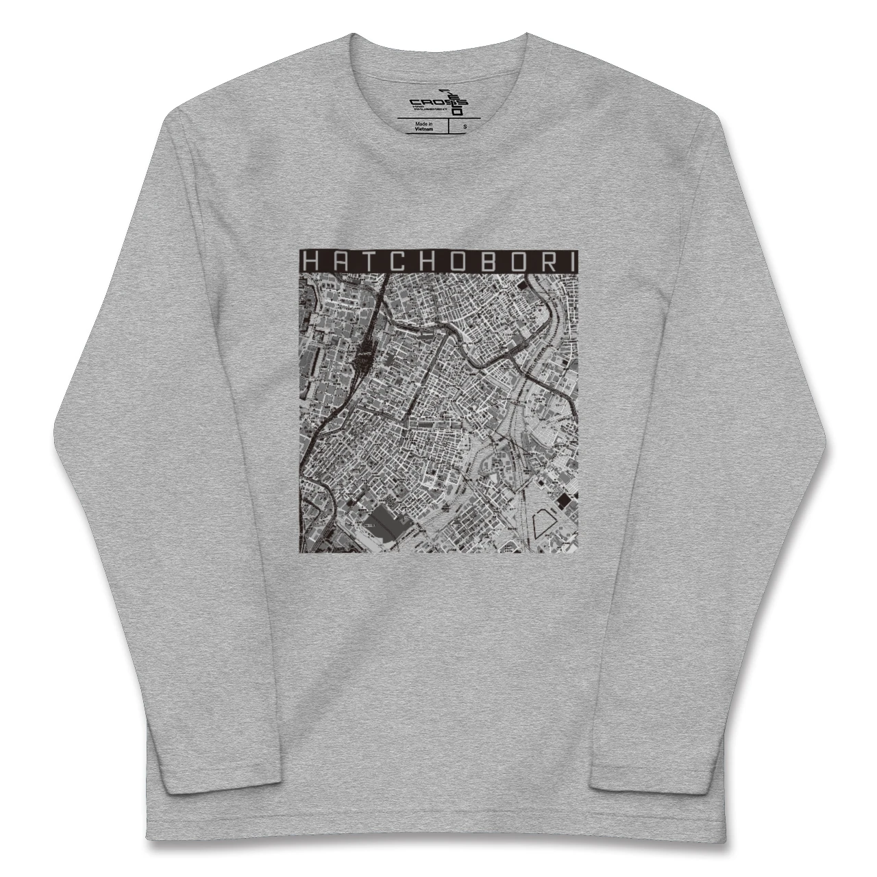 【八丁堀(東京都)】地図柄ロングスリーブTシャツ