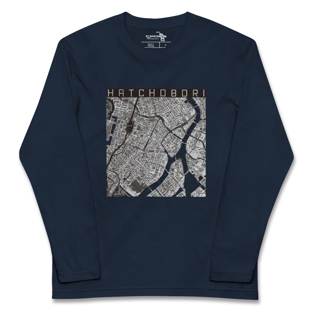 【八丁堀(東京都)】地図柄ロングスリーブTシャツ