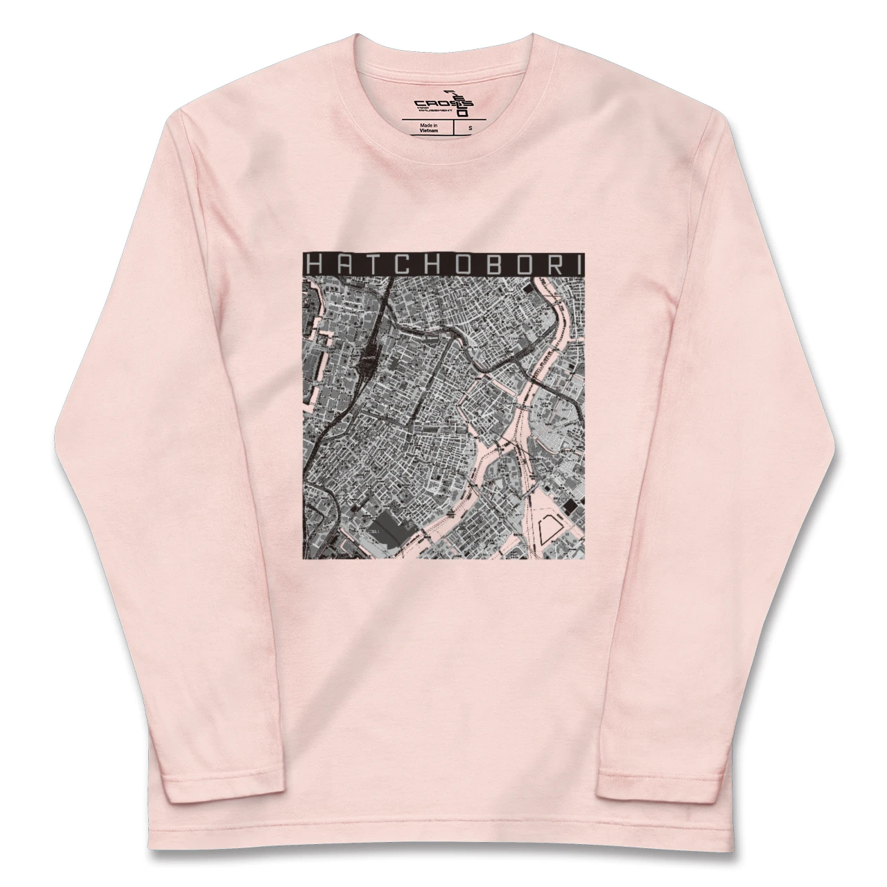 【八丁堀(東京都)】地図柄ロングスリーブTシャツ