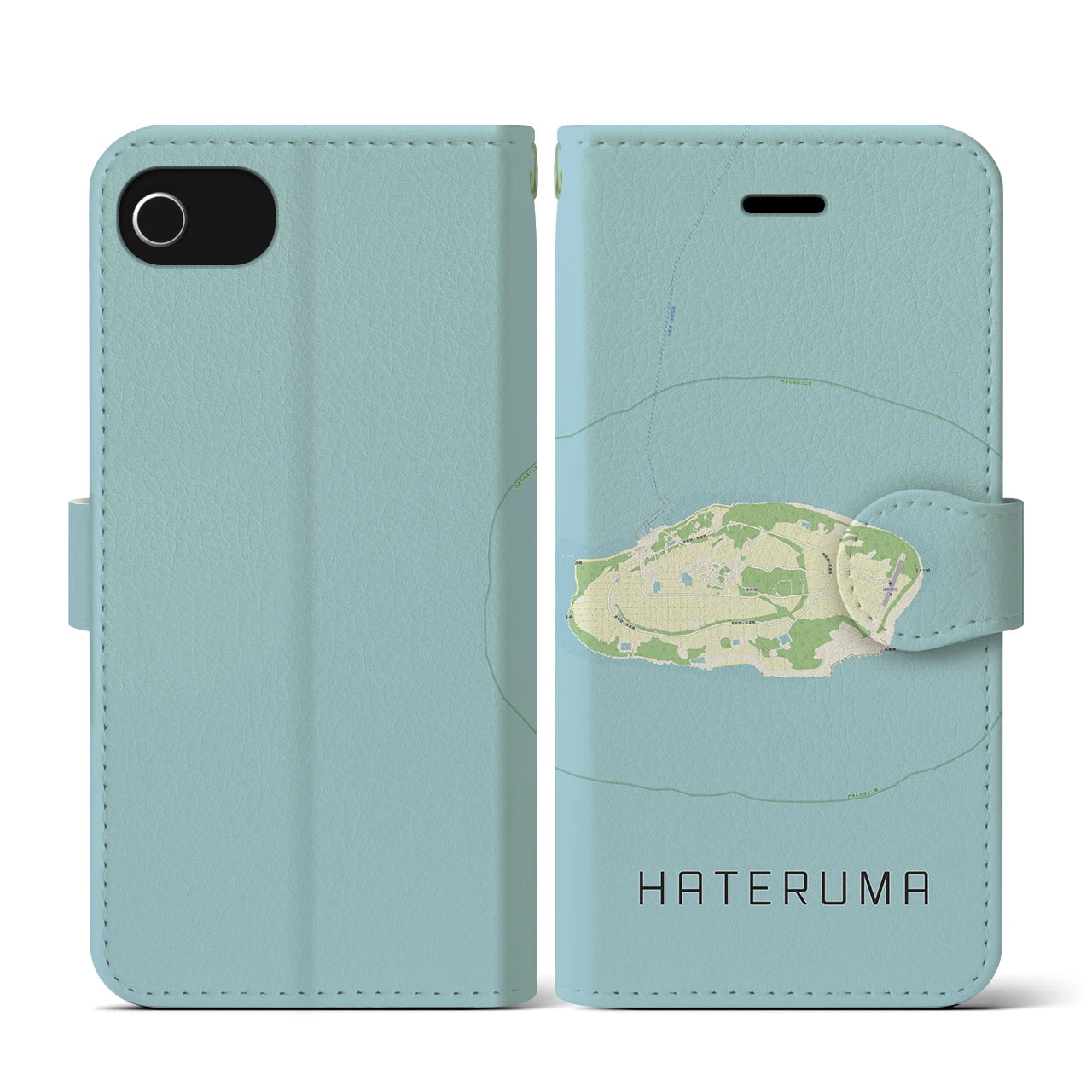 【波照間(沖縄県)】地図柄iPhoneケース(手帳タイプ)ナチュラル・iPhone SE(第3 / 第2世代) / 8 / 7 / 6s / 6 用