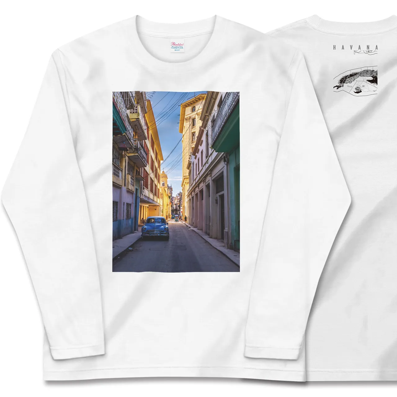 【ハバナ(キューバ)】Map World ロングスリーブTシャツ