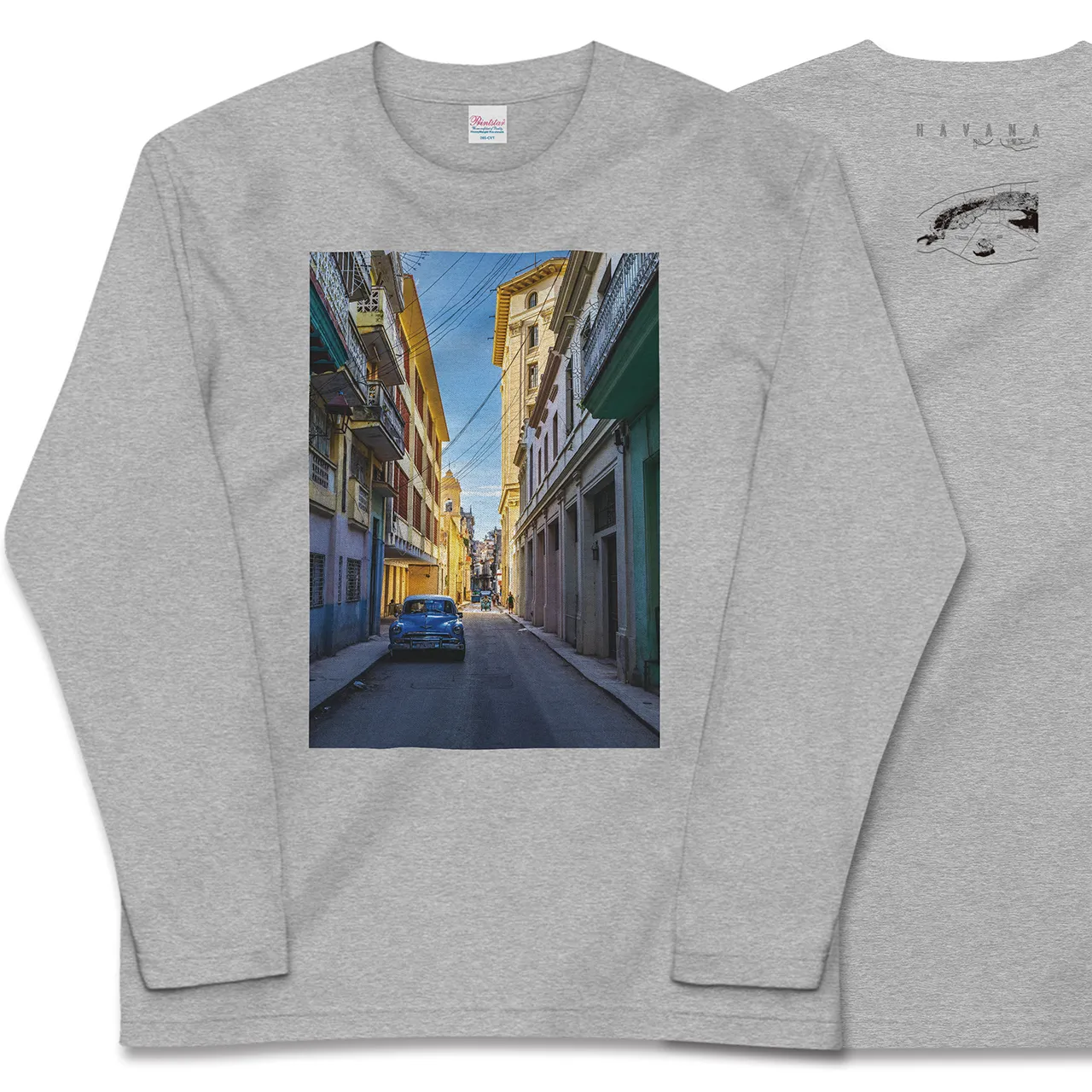 【ハバナ(キューバ)】Map World ロングスリーブTシャツ