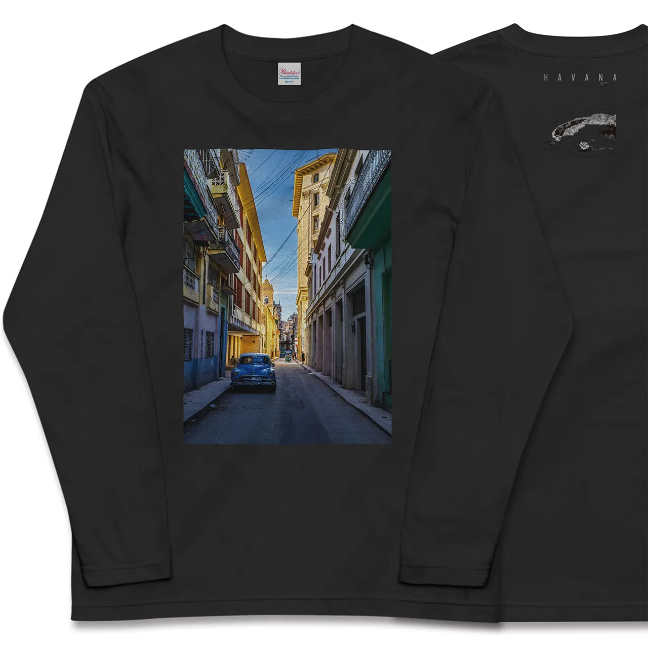 【ハバナ(キューバ)】Map World ロングスリーブTシャツ
