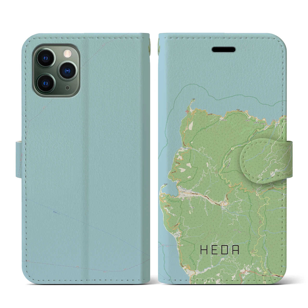【戸田(静岡県)】地図柄iPhoneケース(手帳タイプ)ナチュラル・iPhone 11 Pro 用