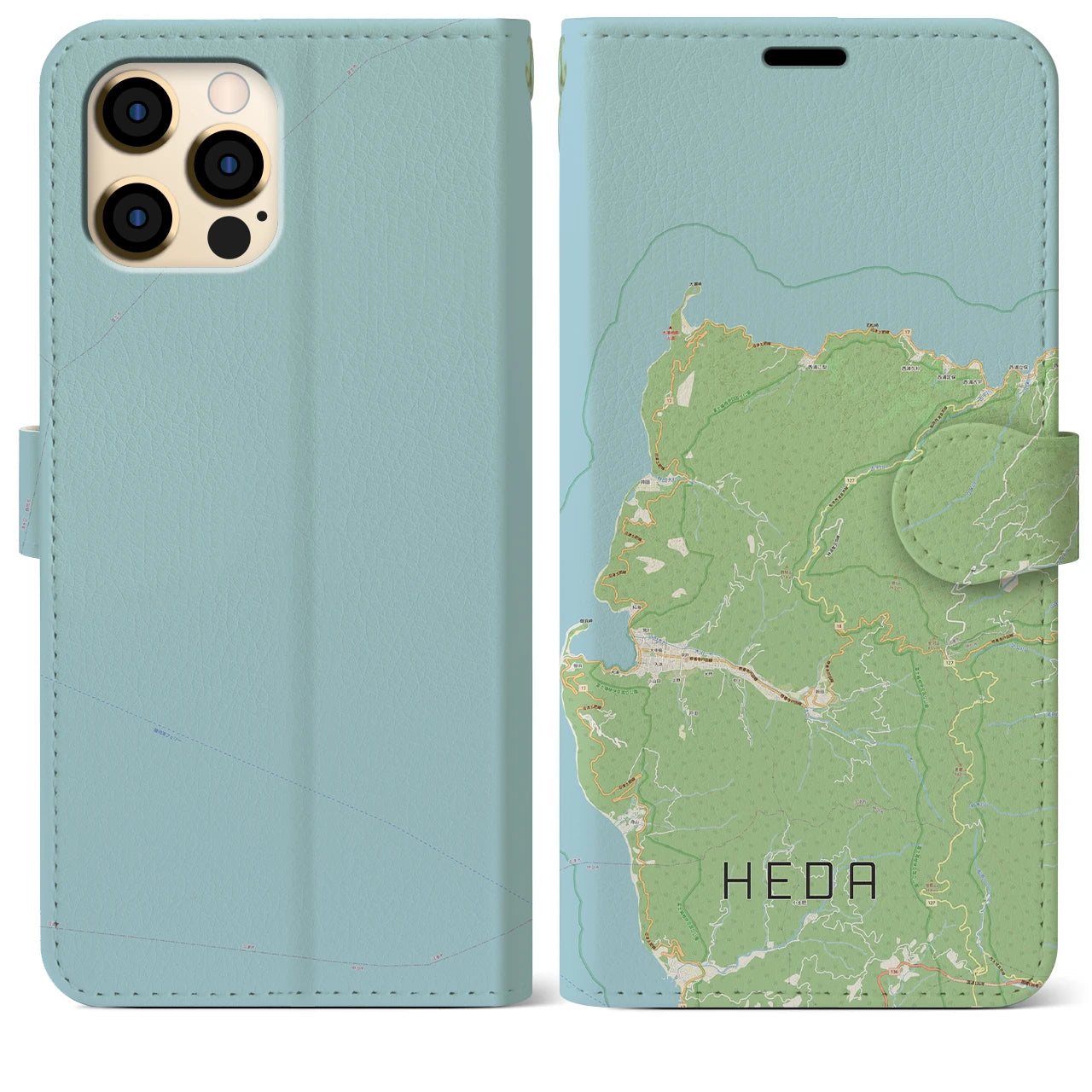 【戸田(静岡県)】地図柄iPhoneケース(手帳タイプ)ナチュラル・iPhone 12 Pro Max 用