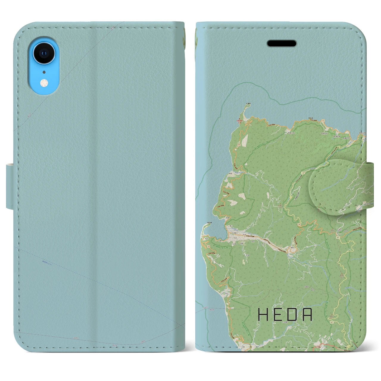 【戸田(静岡県)】地図柄iPhoneケース(手帳タイプ)ナチュラル・iPhone XR 用