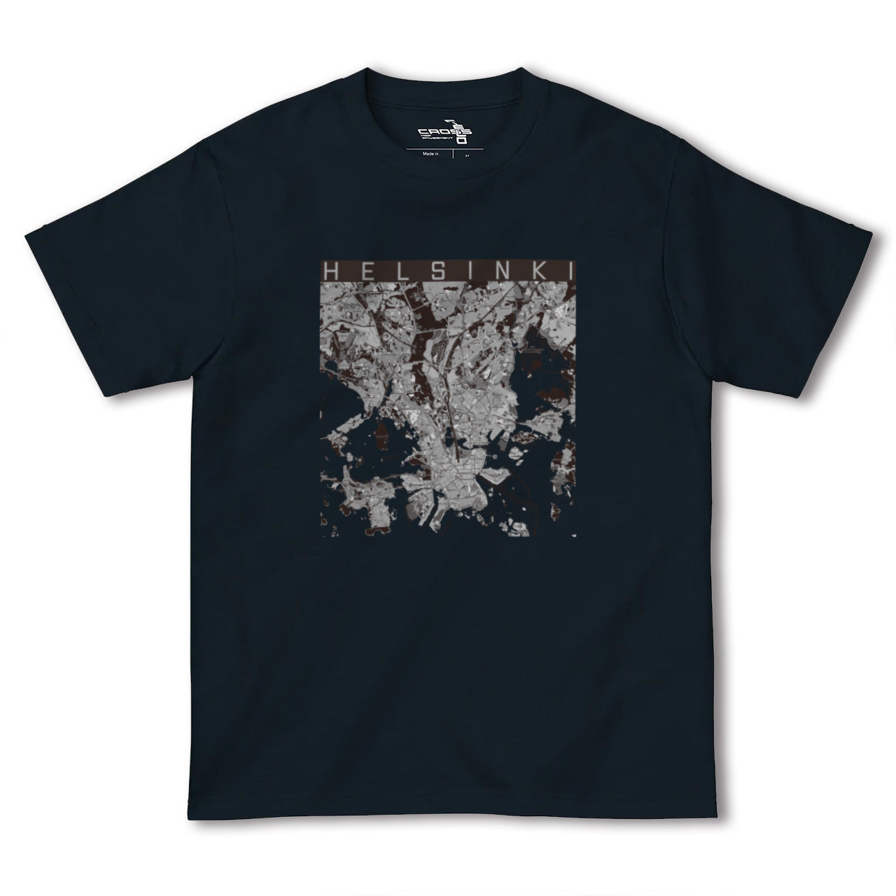 【ヘルシンキ(フィンランド)】地図柄ヘビーウェイトTシャツ