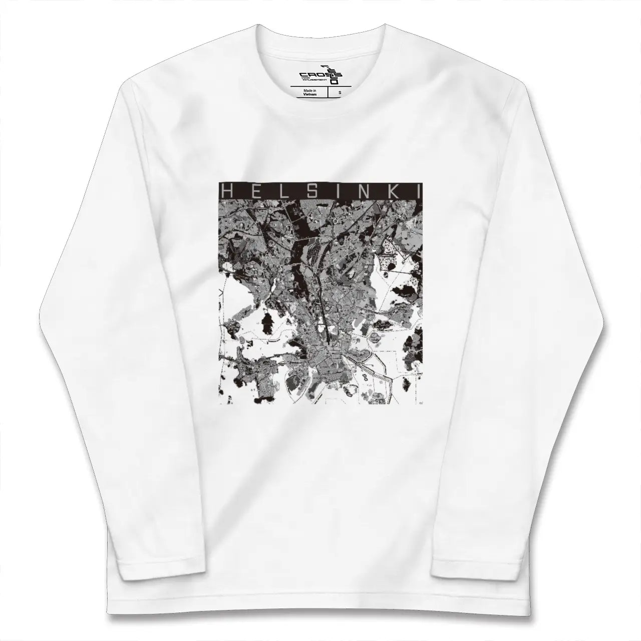 【ヘルシンキ(フィンランド)】地図柄ロングスリーブTシャツ