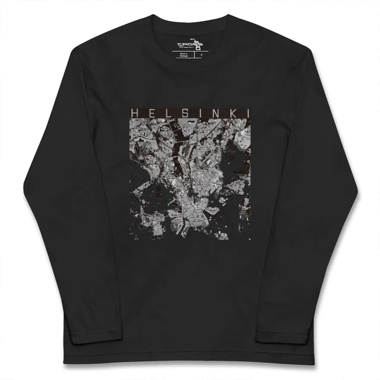 【ヘルシンキ(フィンランド)】地図柄ロングスリーブTシャツ