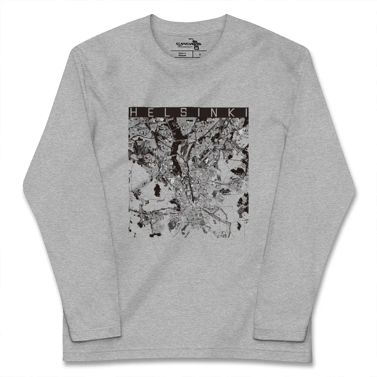 【ヘルシンキ(フィンランド)】地図柄ロングスリーブTシャツ