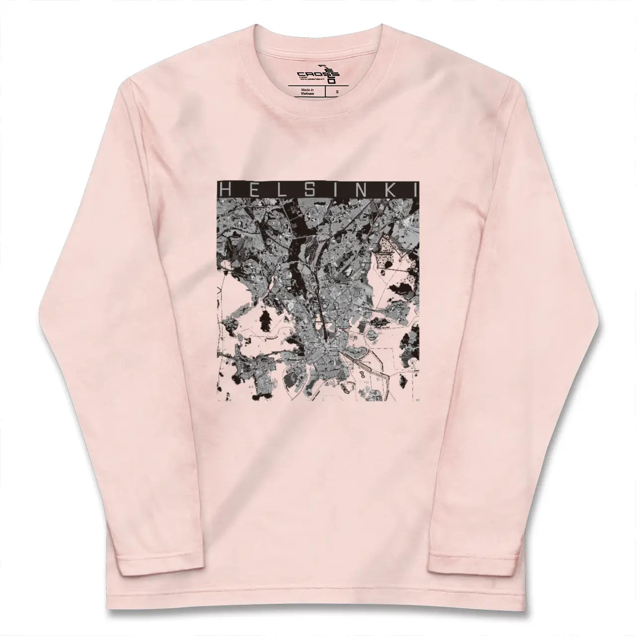 【ヘルシンキ(フィンランド)】地図柄ロングスリーブTシャツ