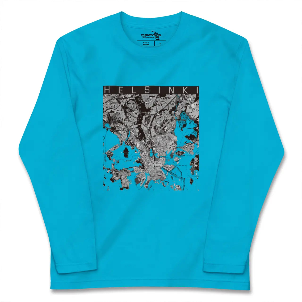 【ヘルシンキ(フィンランド)】地図柄ロングスリーブTシャツ
