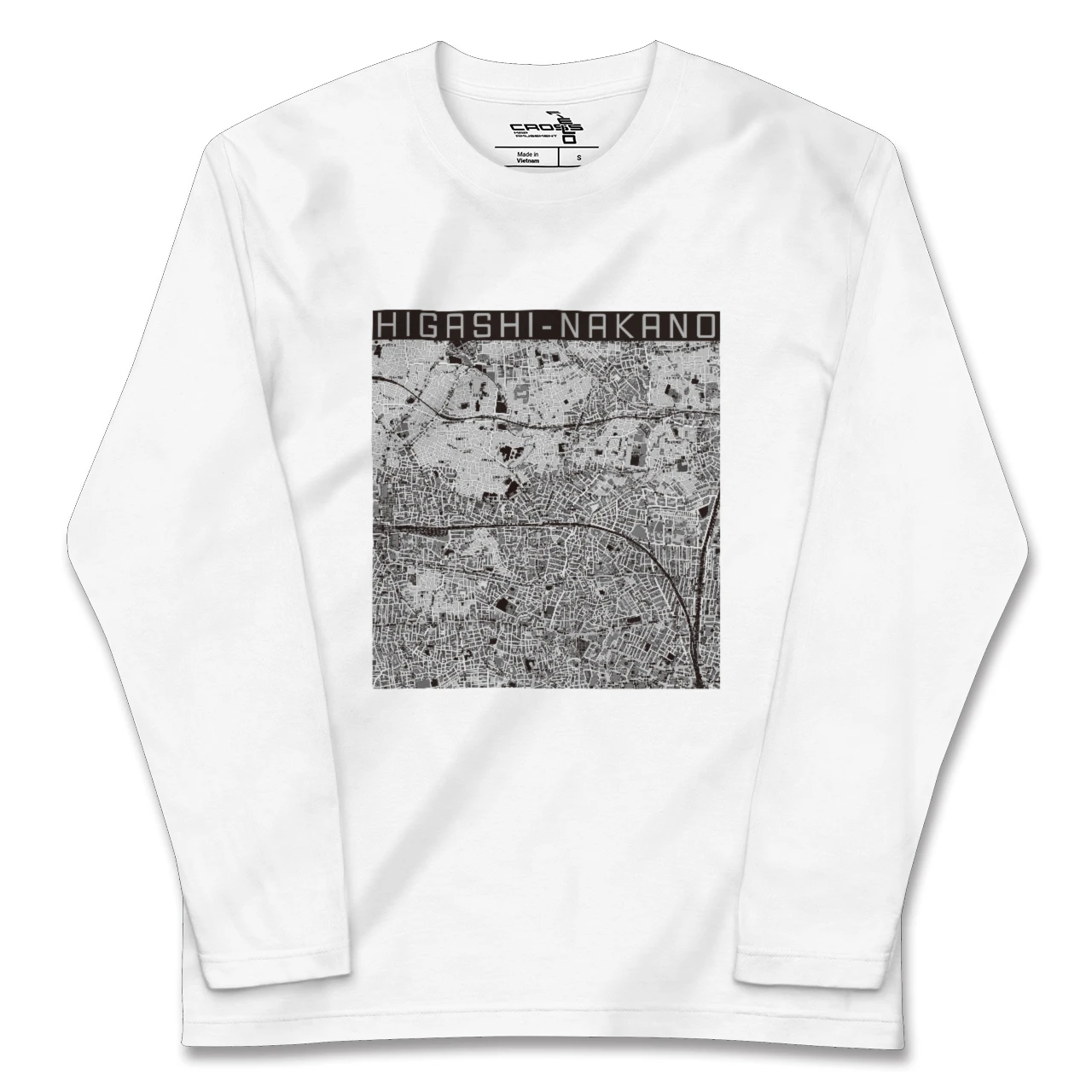 【東中野2(東京都)】地図柄ロングスリーブTシャツ