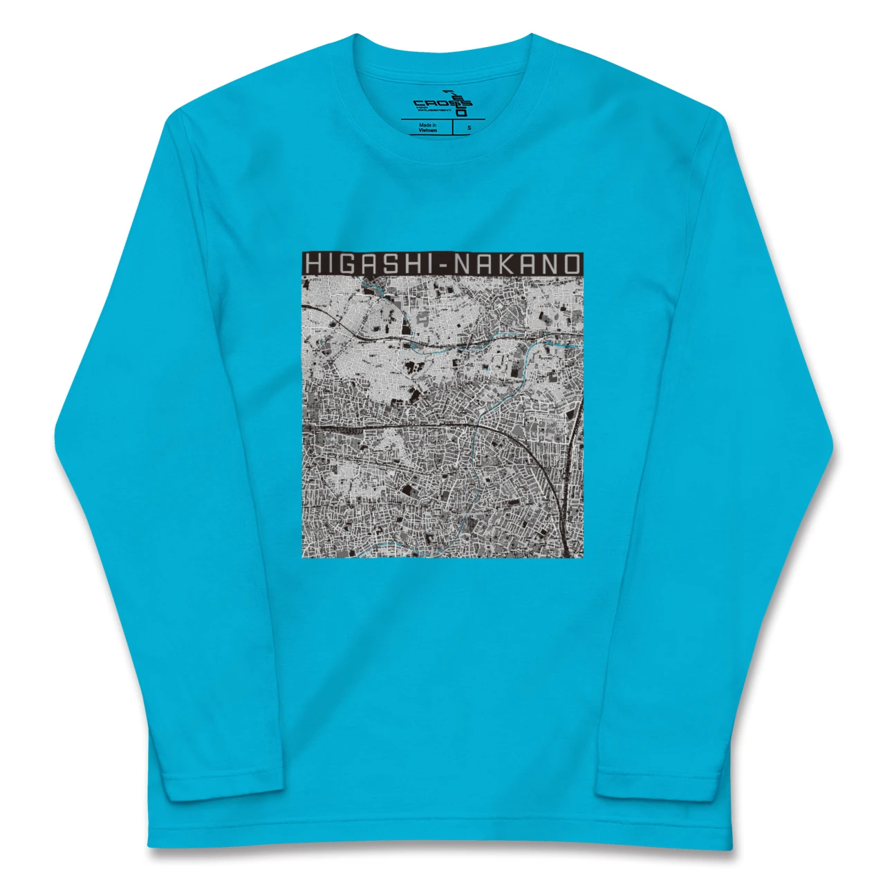 【東中野2(東京都)】地図柄ロングスリーブTシャツ