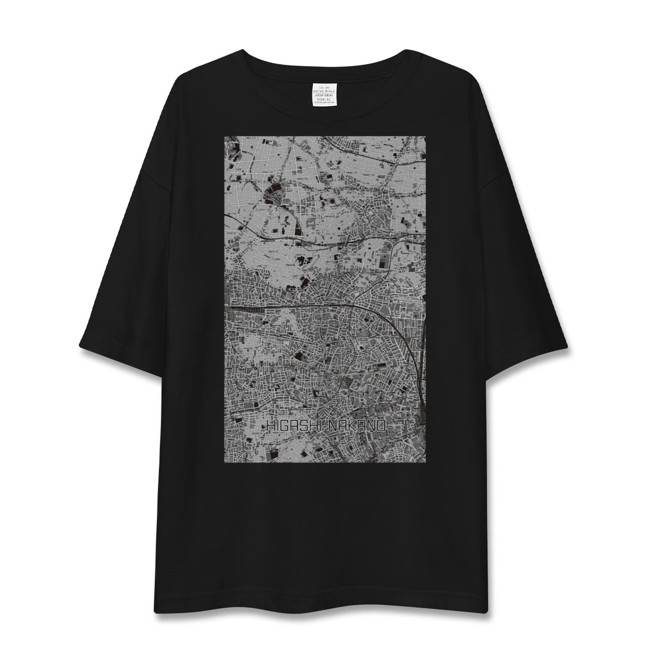 【東中野2(東京都)】地図柄ビッグシルエットTシャツ