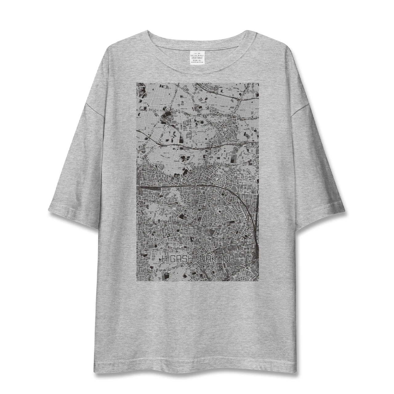 【東中野2(東京都)】地図柄ビッグシルエットTシャツ