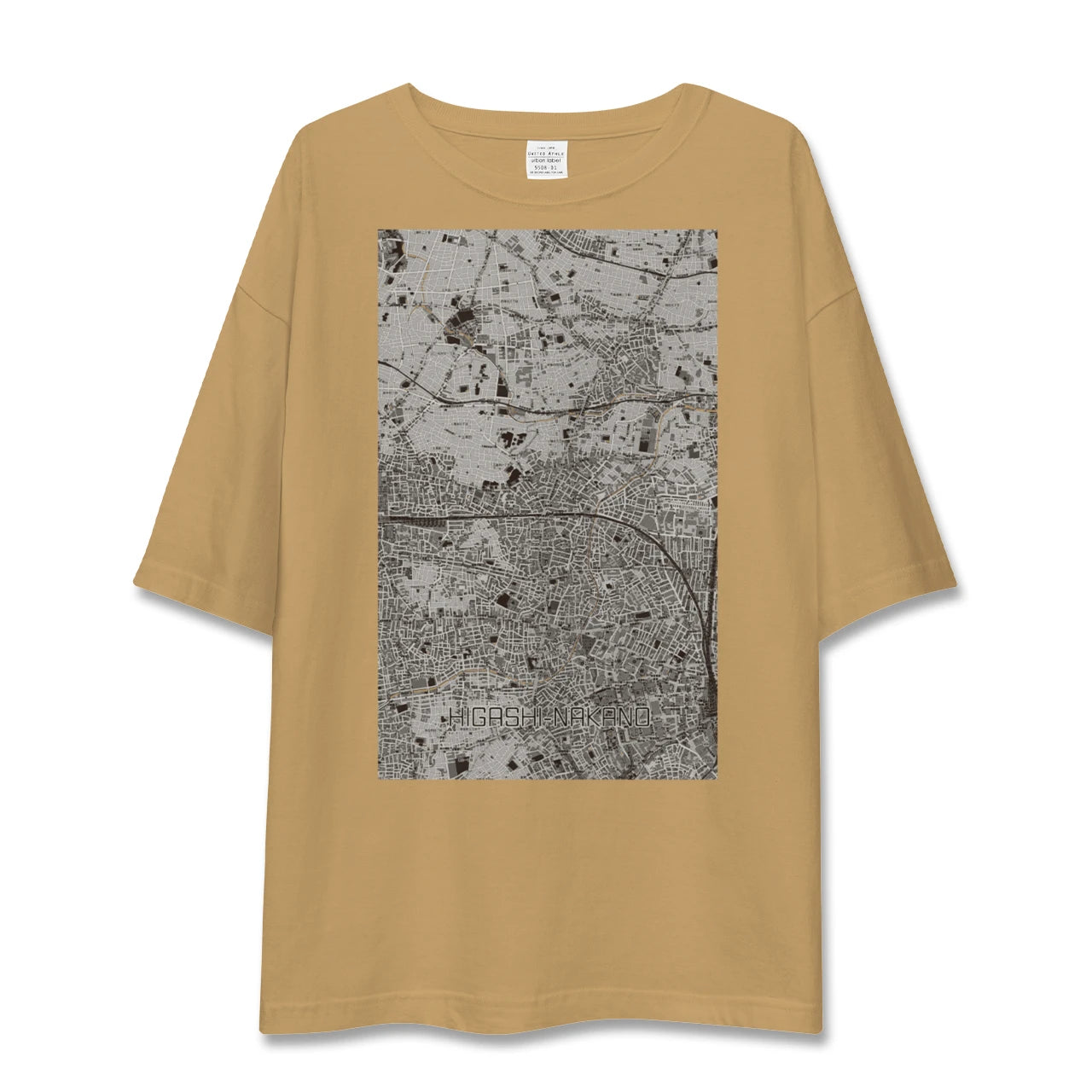 【東中野2(東京都)】地図柄ビッグシルエットTシャツ
