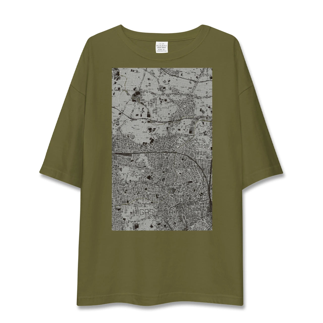【東中野2(東京都)】地図柄ビッグシルエットTシャツ