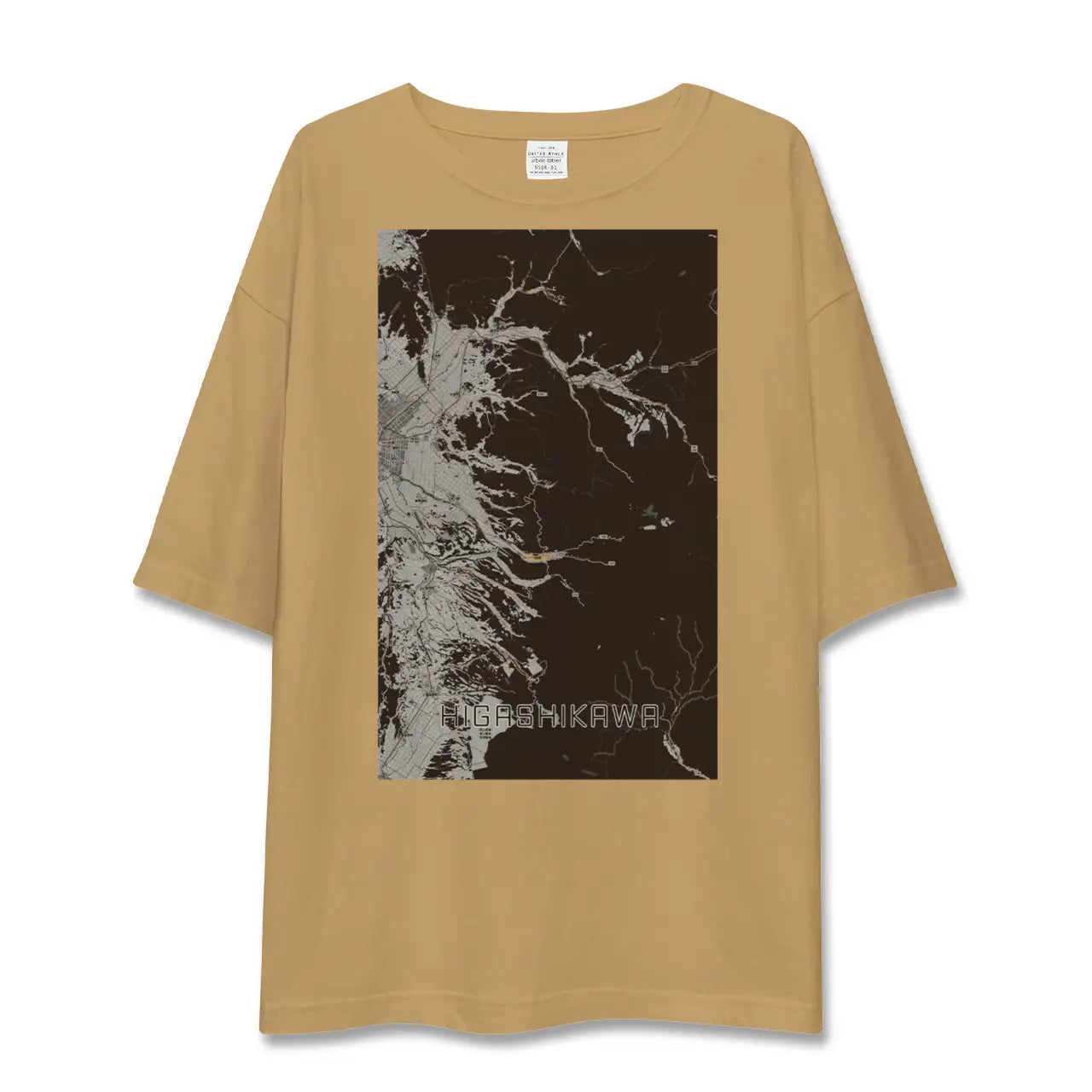 【東川(北海道)】地図柄ビッグシルエットTシャツ
