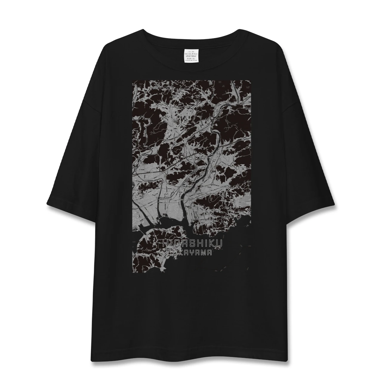 【東区(岡山市)(岡山県)】地図柄ビッグシルエットTシャツ