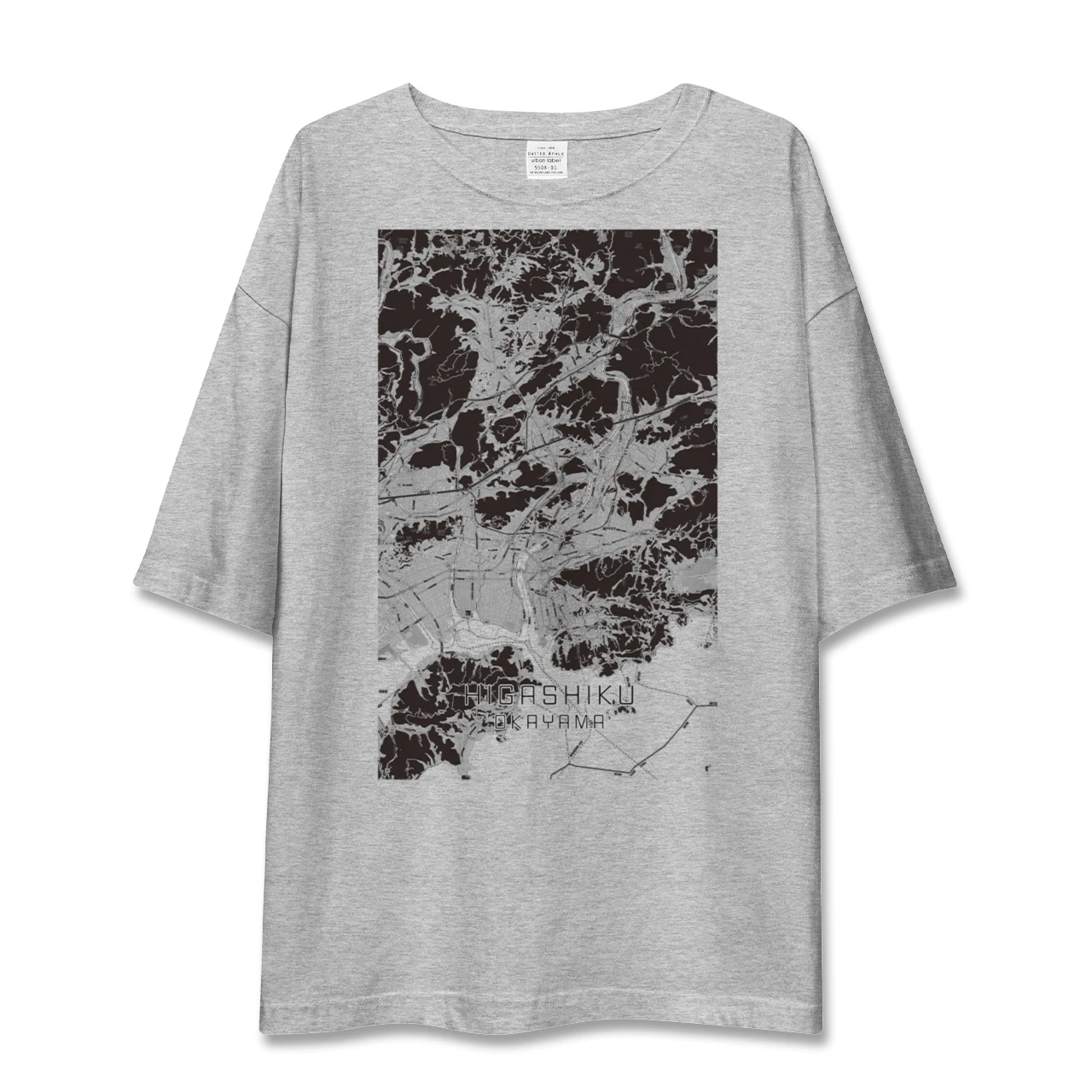 【東区(岡山市)(岡山県)】地図柄ビッグシルエットTシャツ