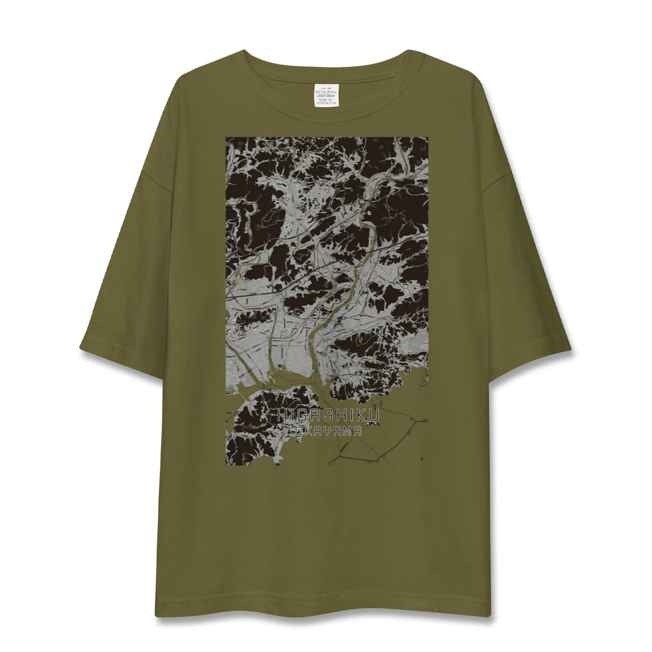 【東区(岡山市)(岡山県)】地図柄ビッグシルエットTシャツ