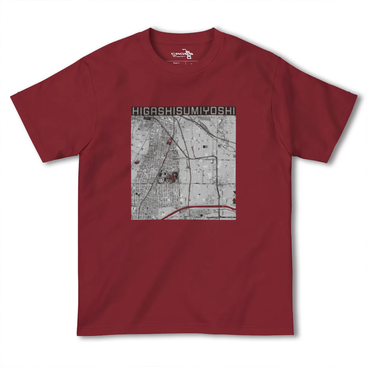 【東住吉(大阪府)】地図柄ヘビーウェイトTシャツ