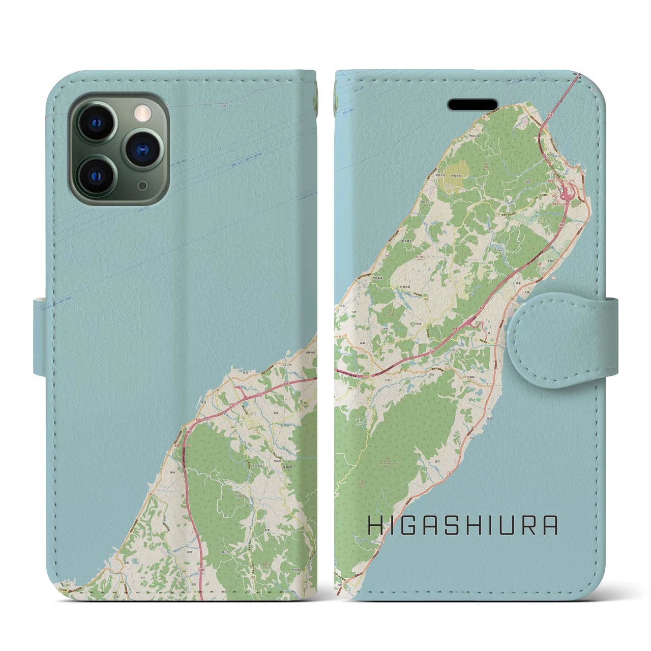 【東浦(兵庫県)】地図柄iPhoneケース(手帳タイプ)ナチュラル・iPhone 11 Pro 用