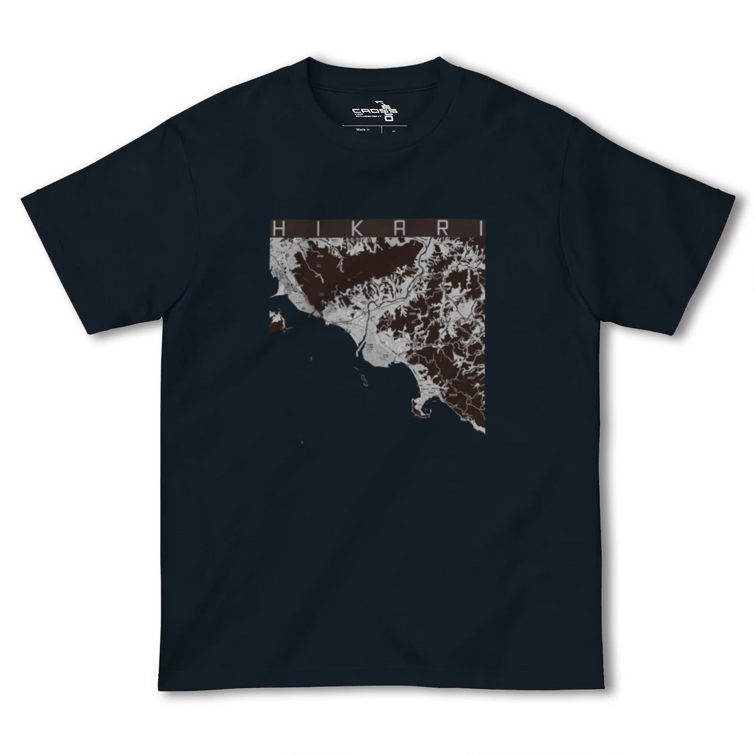 【光(山口県)】地図柄ヘビーウェイトTシャツ