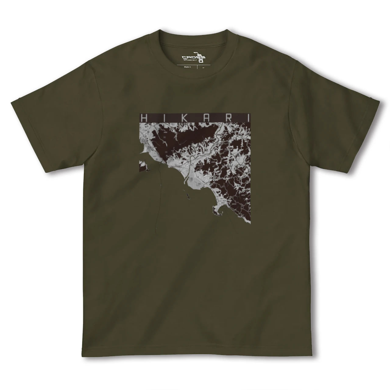 【光(山口県)】地図柄ヘビーウェイトTシャツ