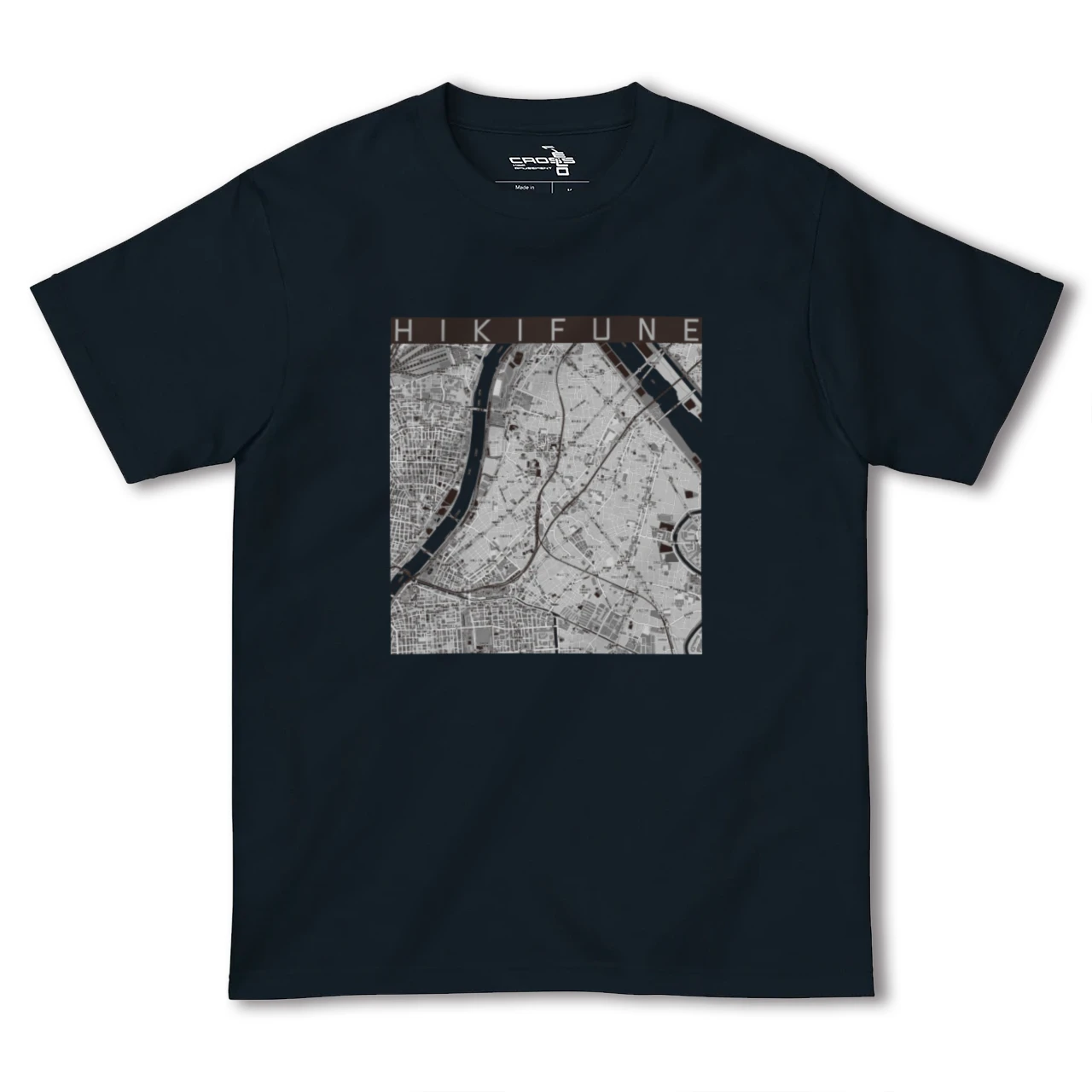 【曳舟(東京都)】地図柄ヘビーウェイトTシャツ