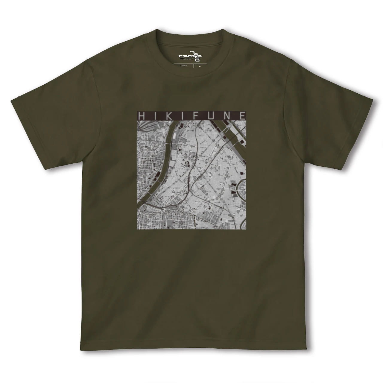 【曳舟(東京都)】地図柄ヘビーウェイトTシャツ