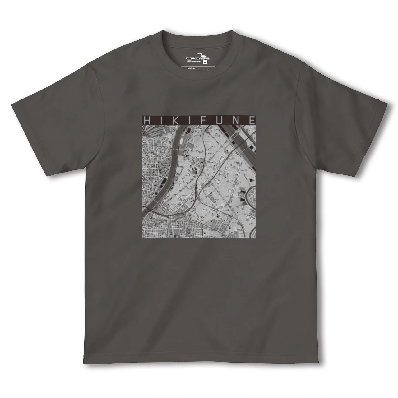 【曳舟(東京都)】地図柄ヘビーウェイトTシャツ