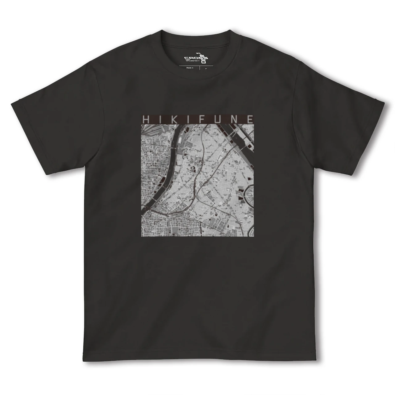 【曳舟(東京都)】地図柄ヘビーウェイトTシャツ