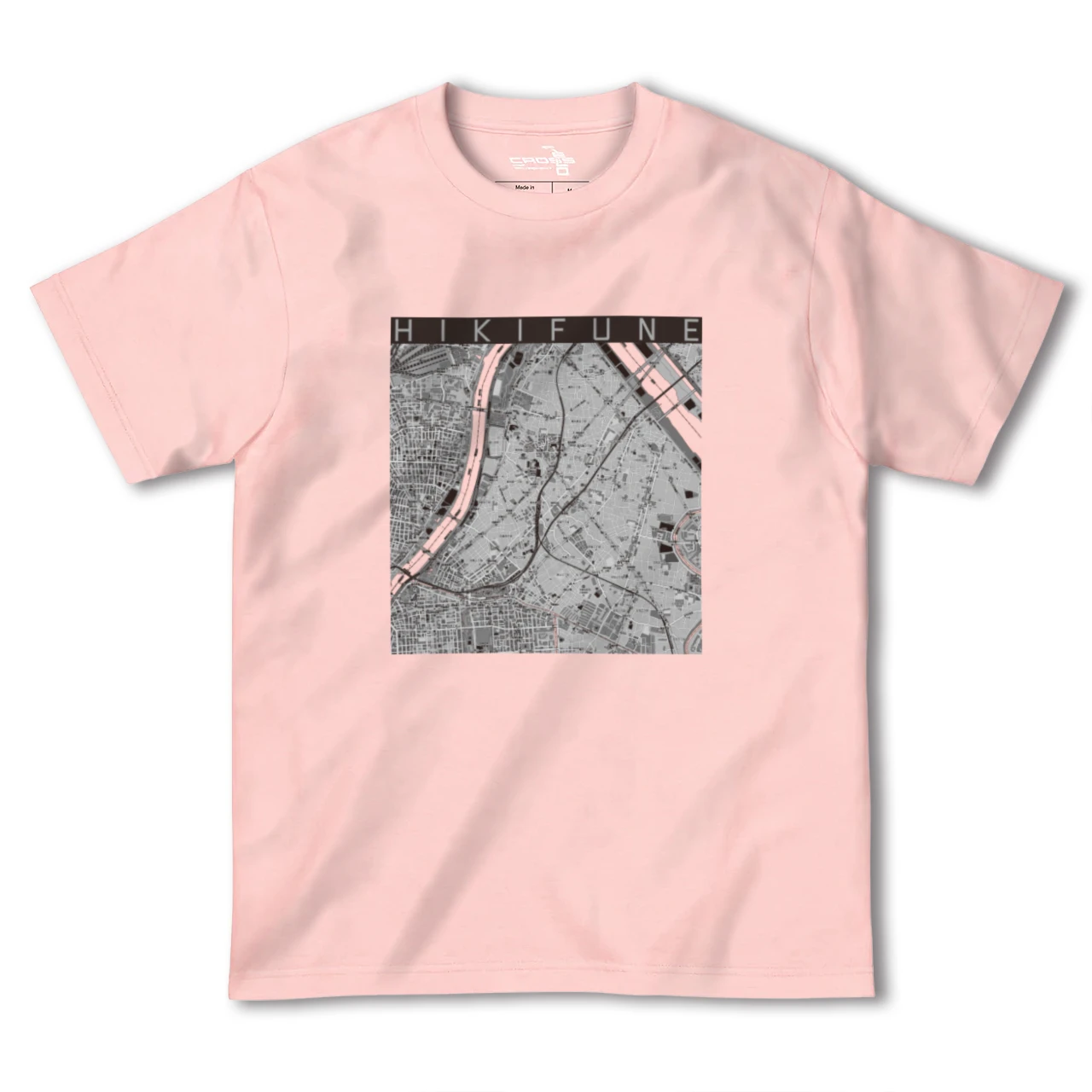 【曳舟(東京都)】地図柄ヘビーウェイトTシャツ