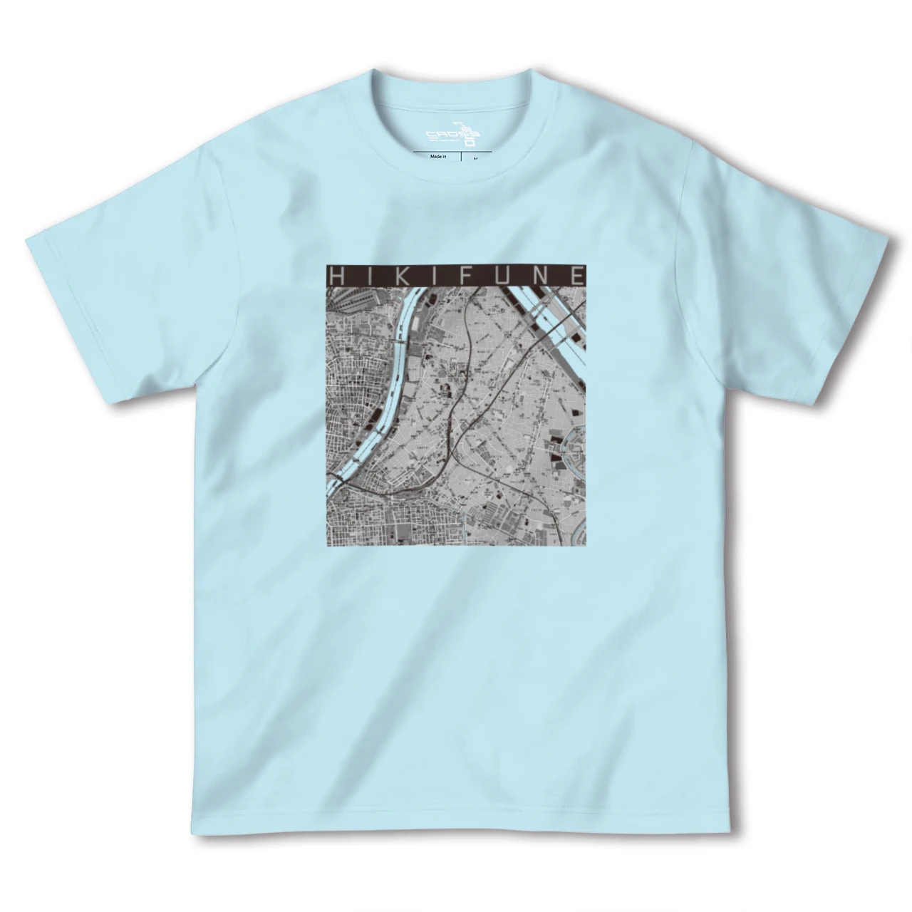 【曳舟(東京都)】地図柄ヘビーウェイトTシャツ