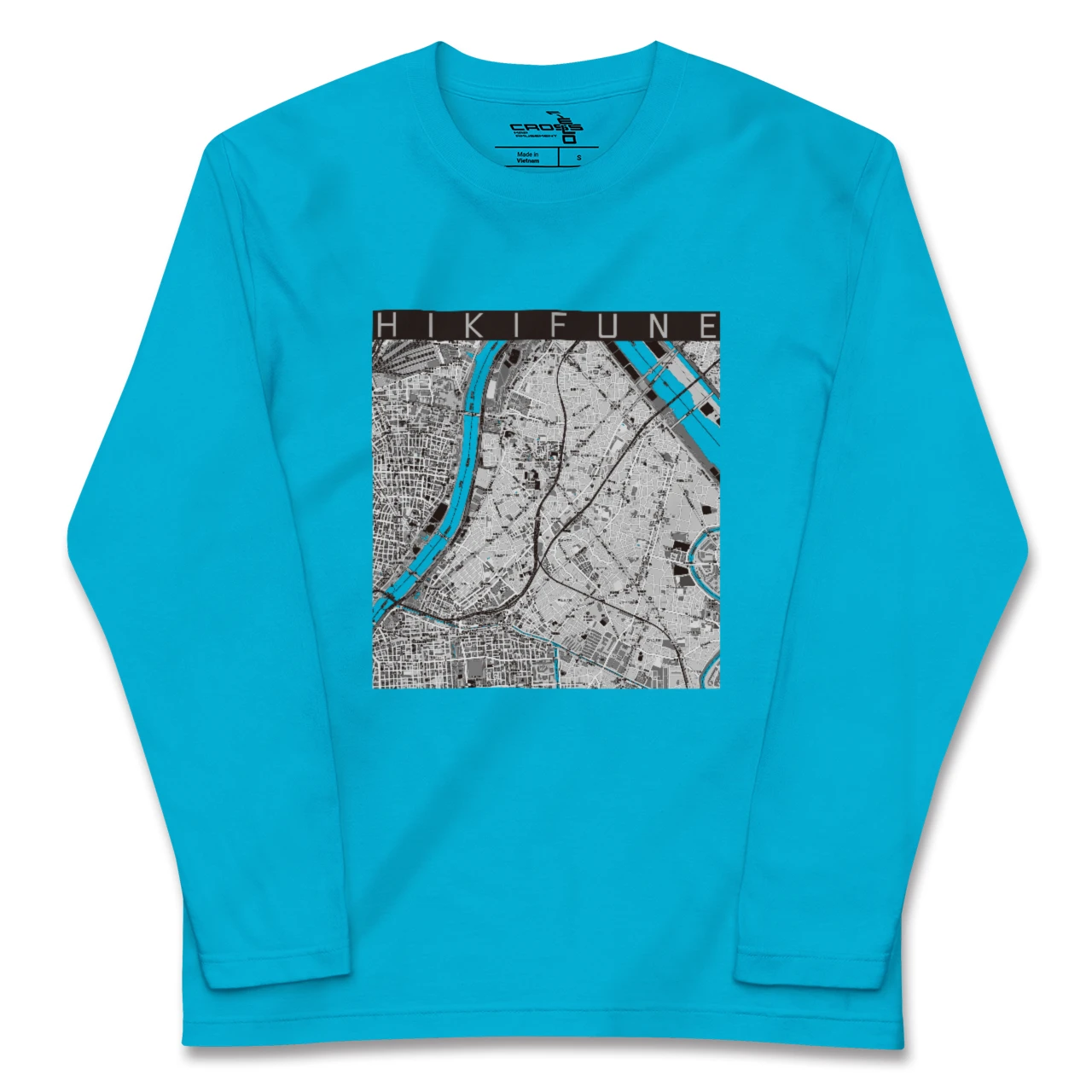 【曳舟(東京都)】地図柄ロングスリーブTシャツ