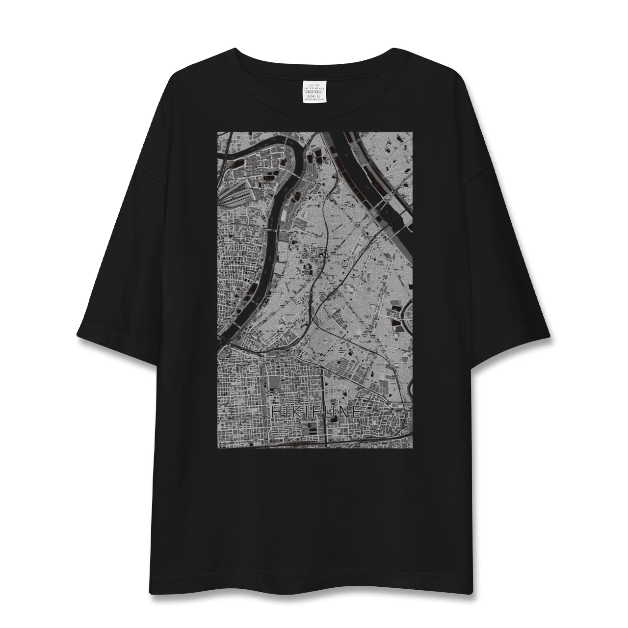 【曳舟(東京都)】地図柄ビッグシルエットTシャツ