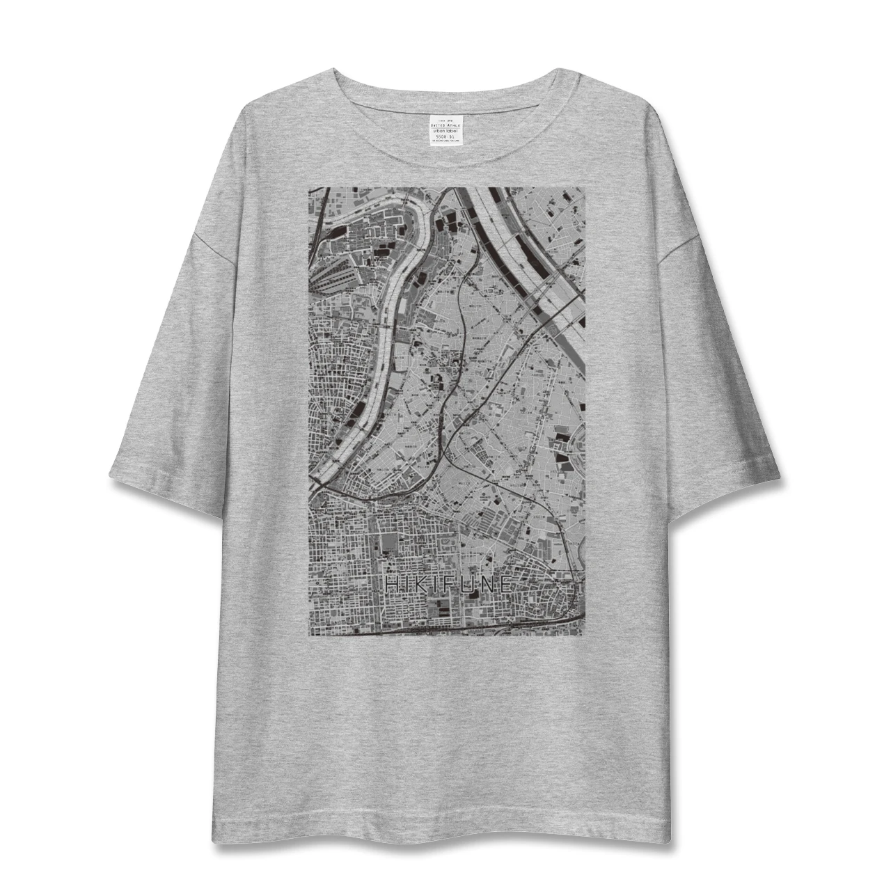 【曳舟(東京都)】地図柄ビッグシルエットTシャツ