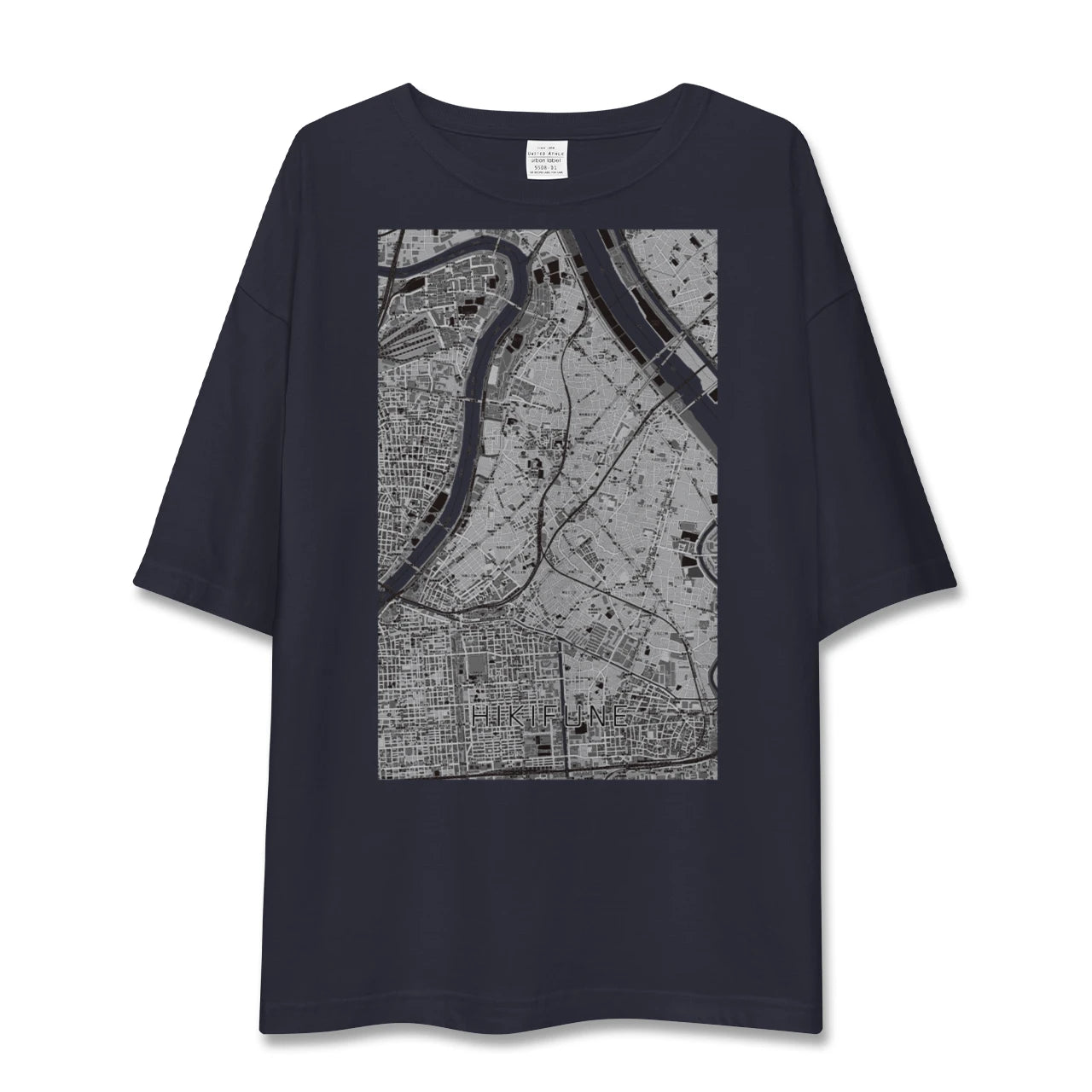 【曳舟(東京都)】地図柄ビッグシルエットTシャツ