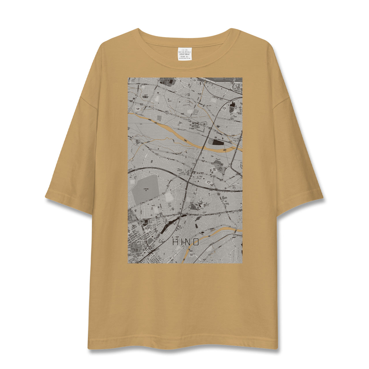 【日野(東京都)】地図柄ビッグシルエットTシャツ