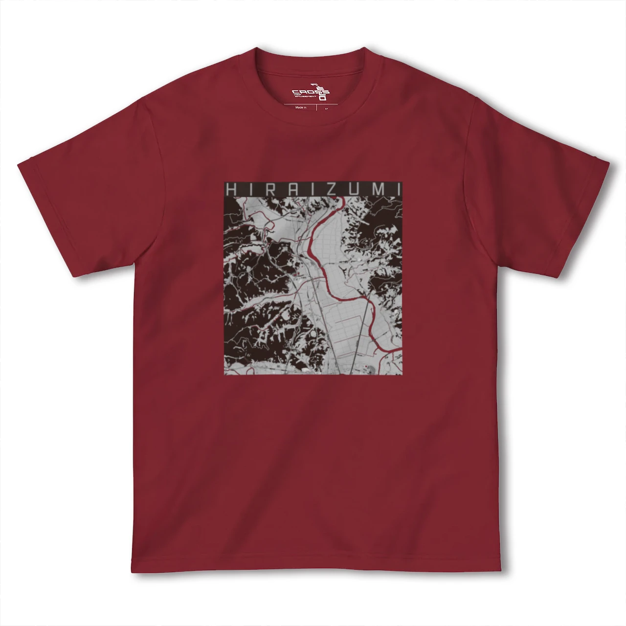 【平泉(岩手県)】地図柄ヘビーウェイトTシャツ