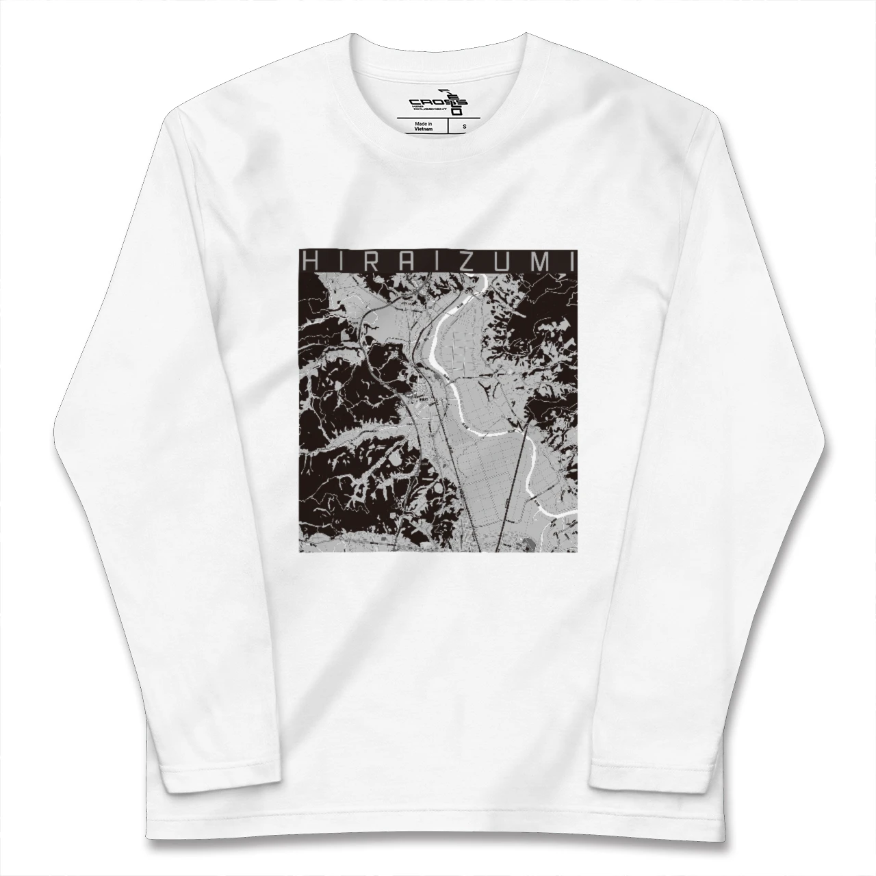 【平泉(岩手県)】地図柄ロングスリーブTシャツ