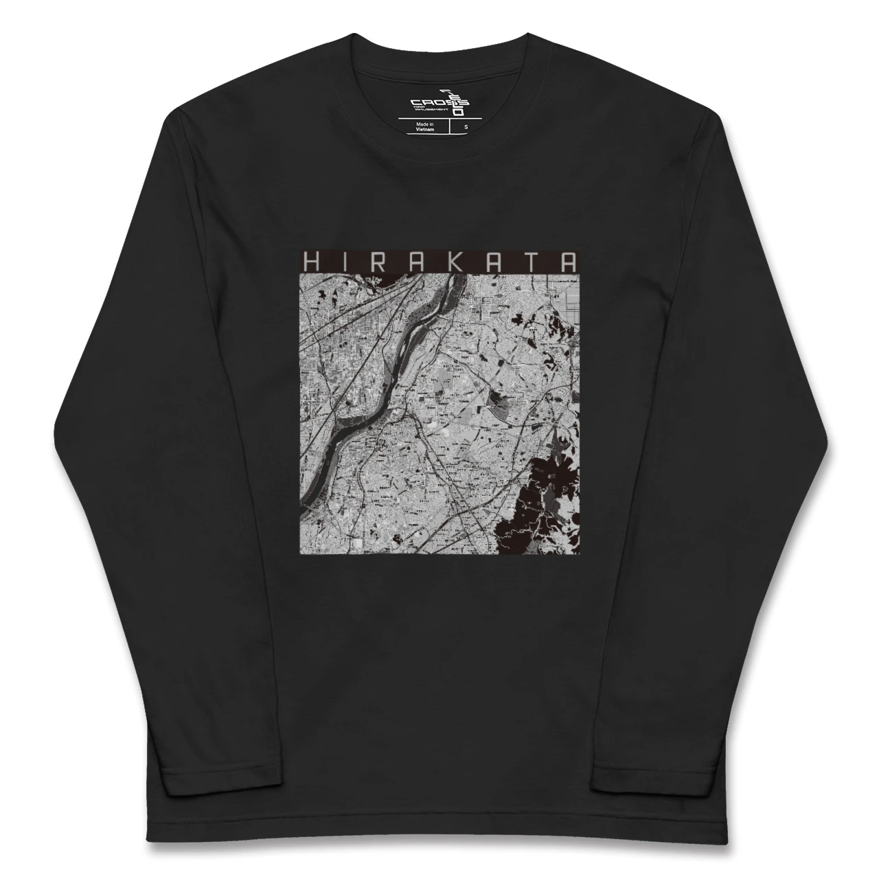 【枚方(大阪府)】地図柄ロングスリーブTシャツ