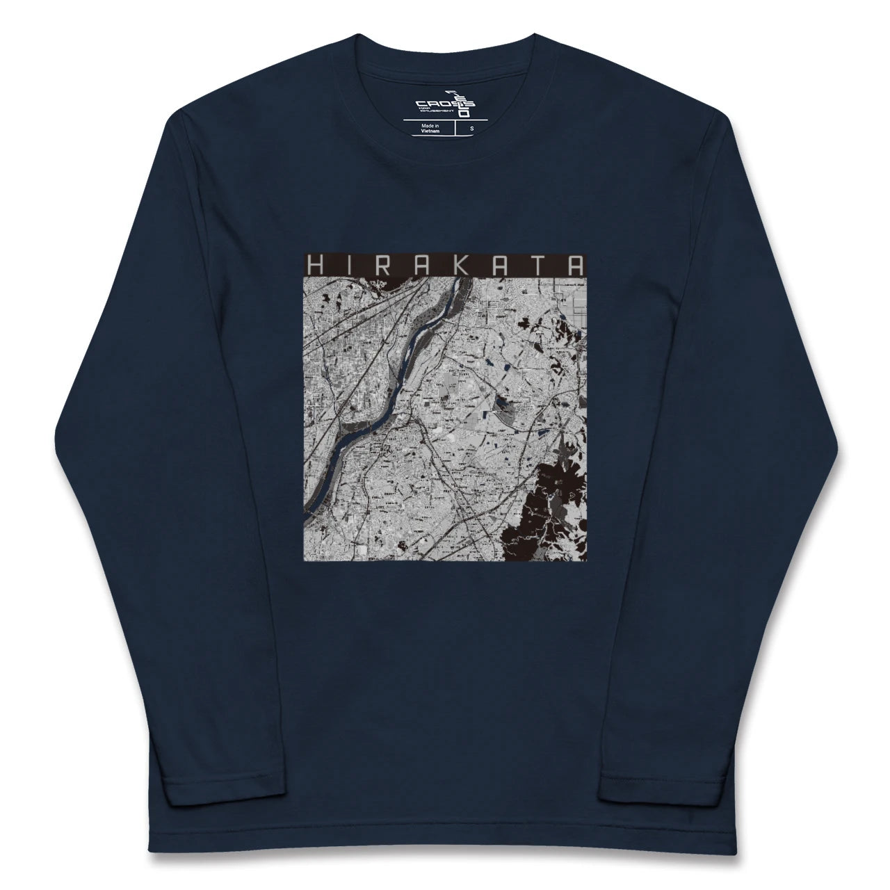 【枚方(大阪府)】地図柄ロングスリーブTシャツ